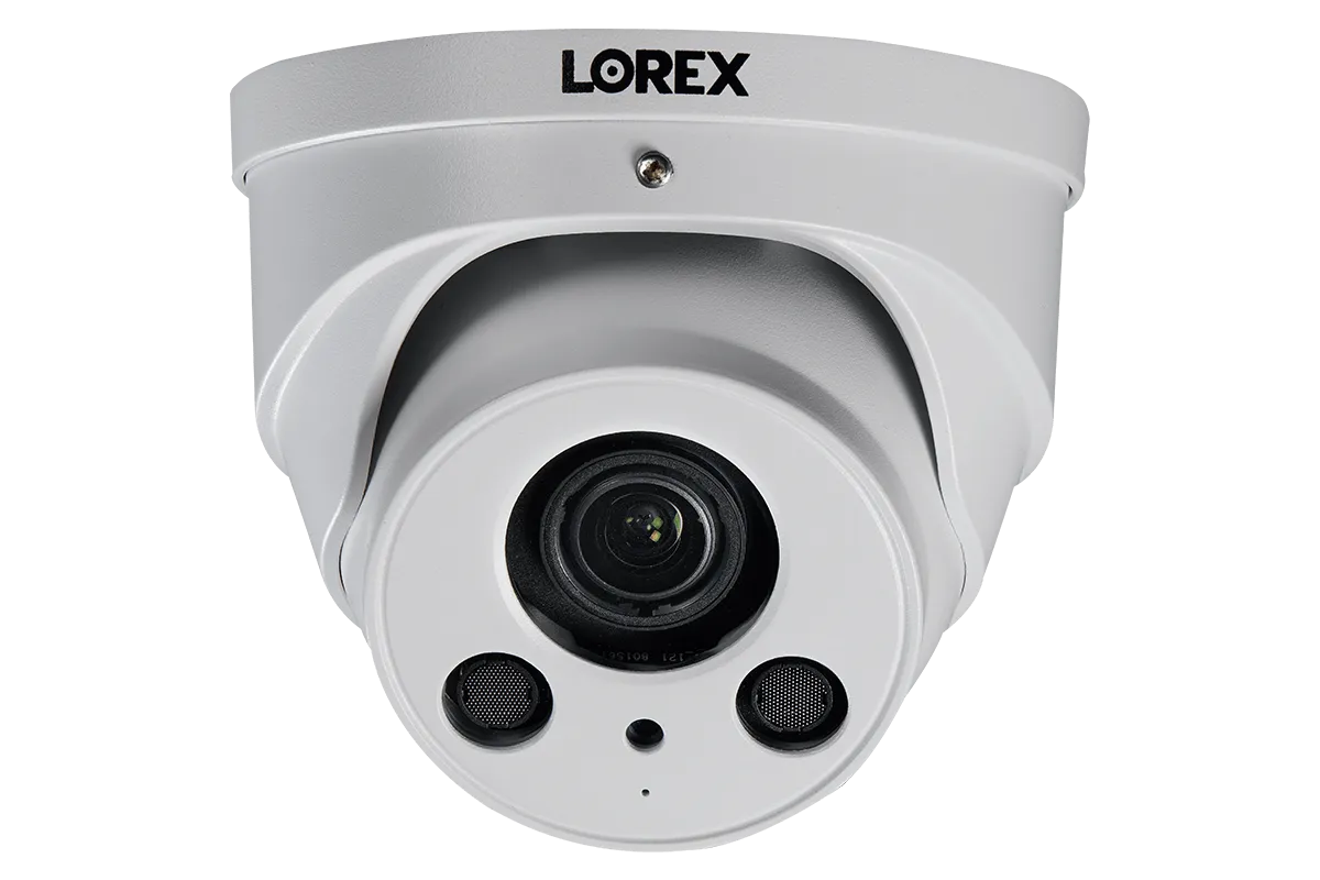 4K Nocturnal IP NVR System with Four Outdoor 4K (8MP) IP Bullet and Four 4K Audio Dome Cameras, 4x Optical Zoom and 250FT Night Vision