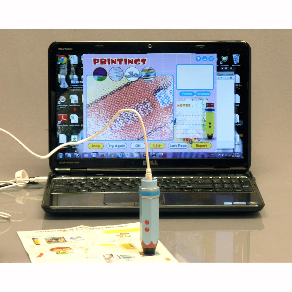 AmScope Magic Pencil USB Digital Microscope with Interactive Software for Kids and LED Light