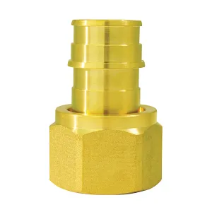 Apollo Valves ExpansionPEX Series EPXFA34S Swivel Pipe Adapter, 3/4 in, Barb x FNPT, Brass, 200 psi Pressure