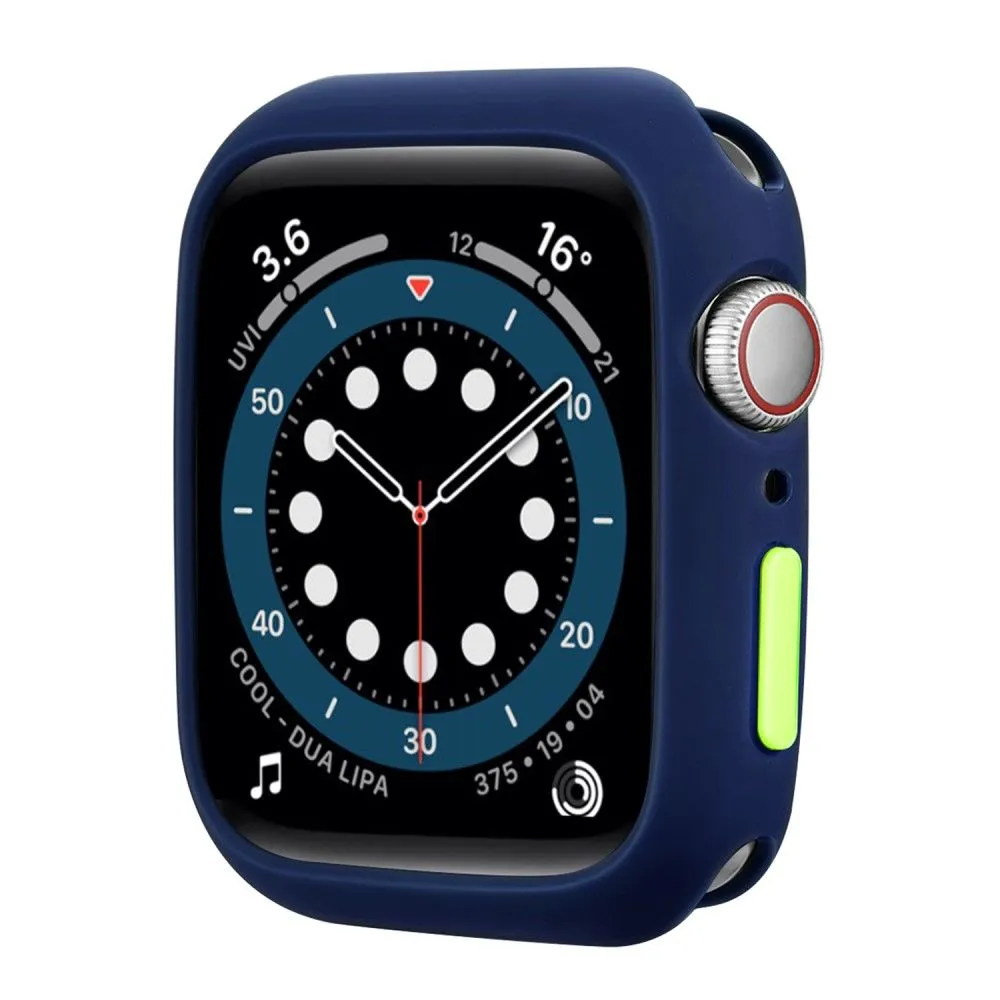 Apple Watch (45mm) candy color button TPU cover - Midnight Blue / Fluorescent Green