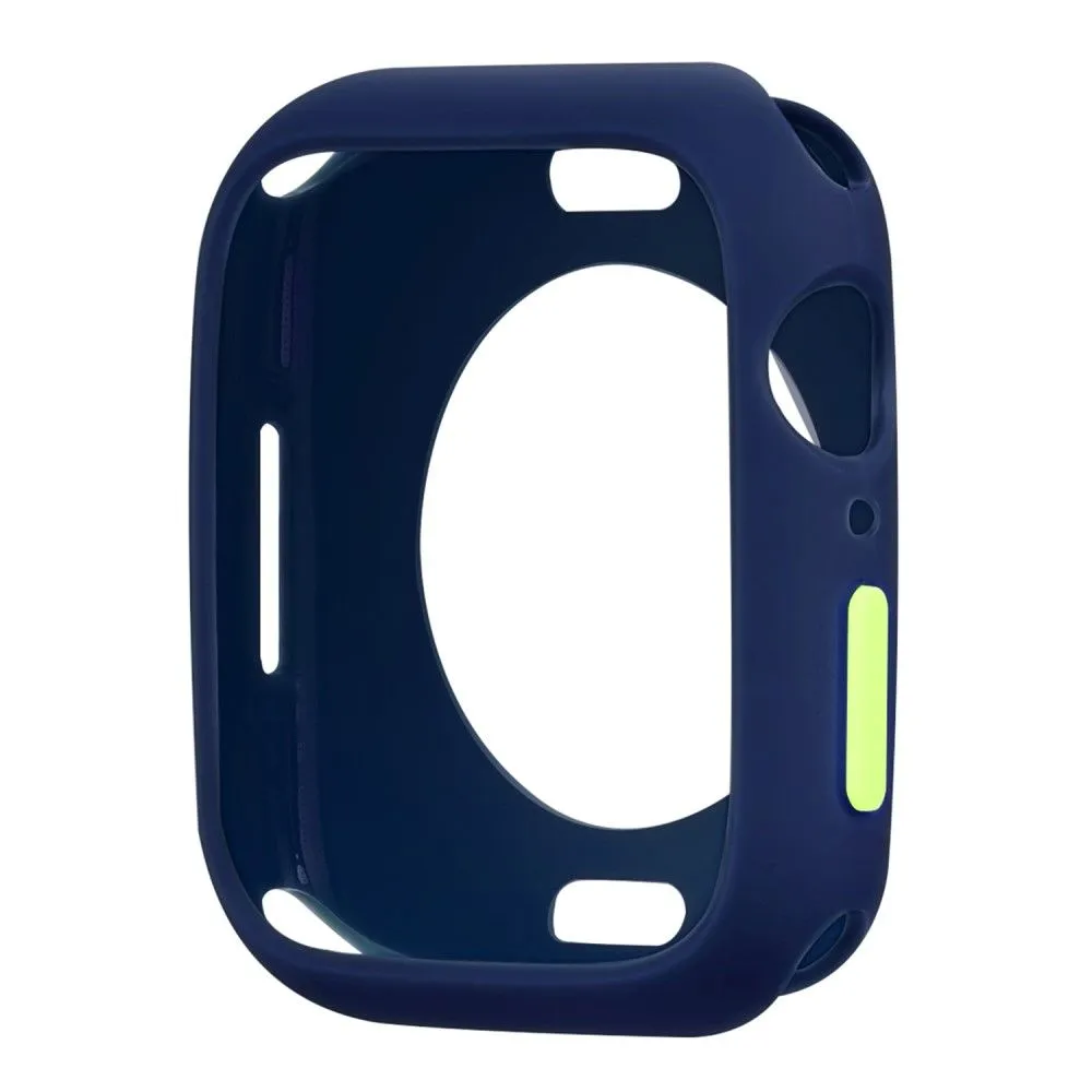 Apple Watch (45mm) candy color button TPU cover - Midnight Blue / Fluorescent Green