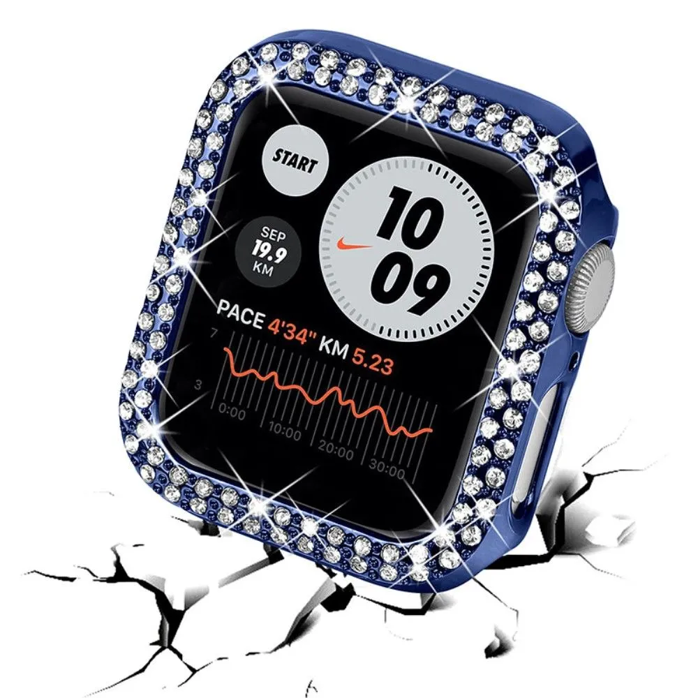 Apple Watch (45mm) rhinestone décor protective cover - Blue