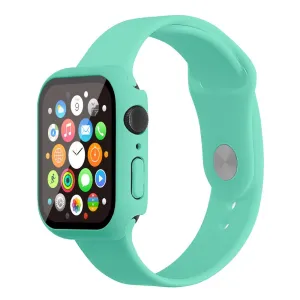 Apple Watch (45mm) silicone watch strap   cover with tempered glass - Mint Green / Size: S / M