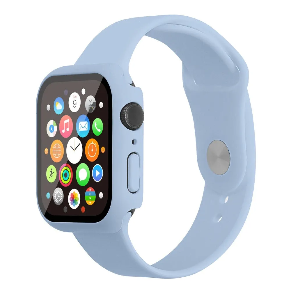 Apple Watch (45mm) silicone watch strap   cover with tempered glass - Sky Blue / Size: S / M