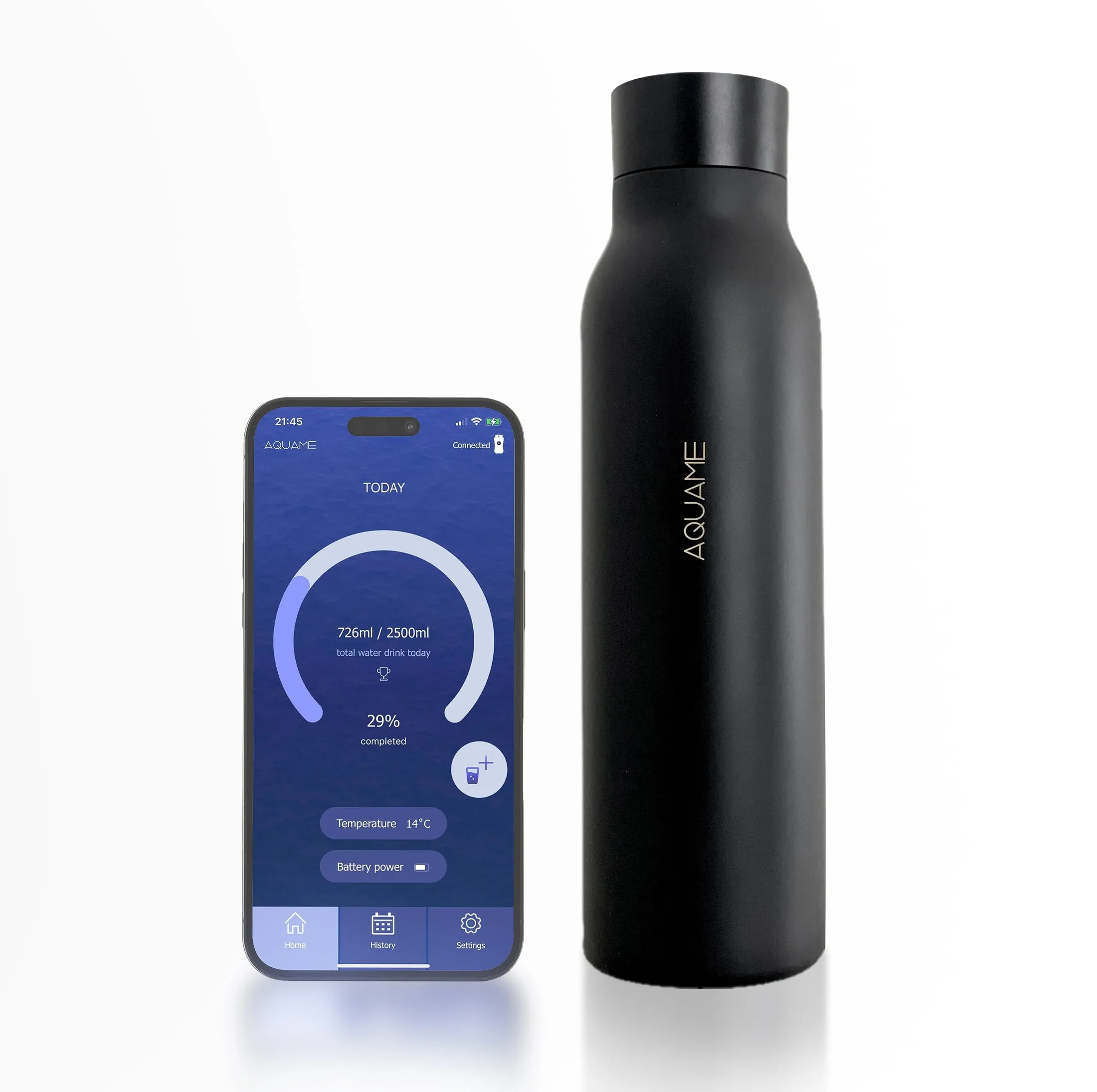 AQUA3 Smart Water Bottle Color Castle Black 600ml