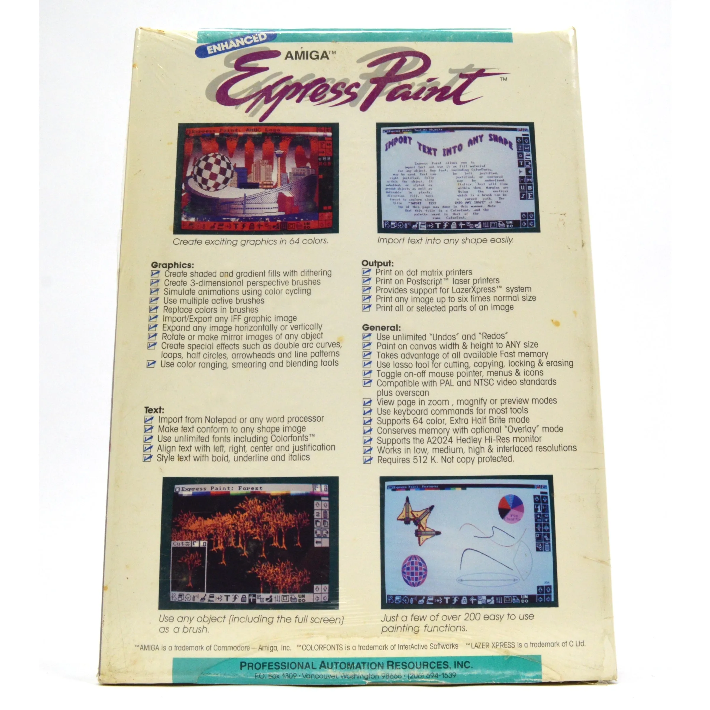 Brand New! AMIGA "ENHANCED EXPRESS PAINT" in Shrink! COMPUTER GRAPHICS SOFTWARE