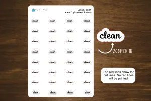 Clean Script Stickers | Clean Text | Kiss Cut, Matte Finish for Planners, Journals, and Notebooks | Mini Scripts