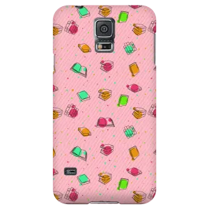 Colorful Bookish Pattern Phone Case Pink