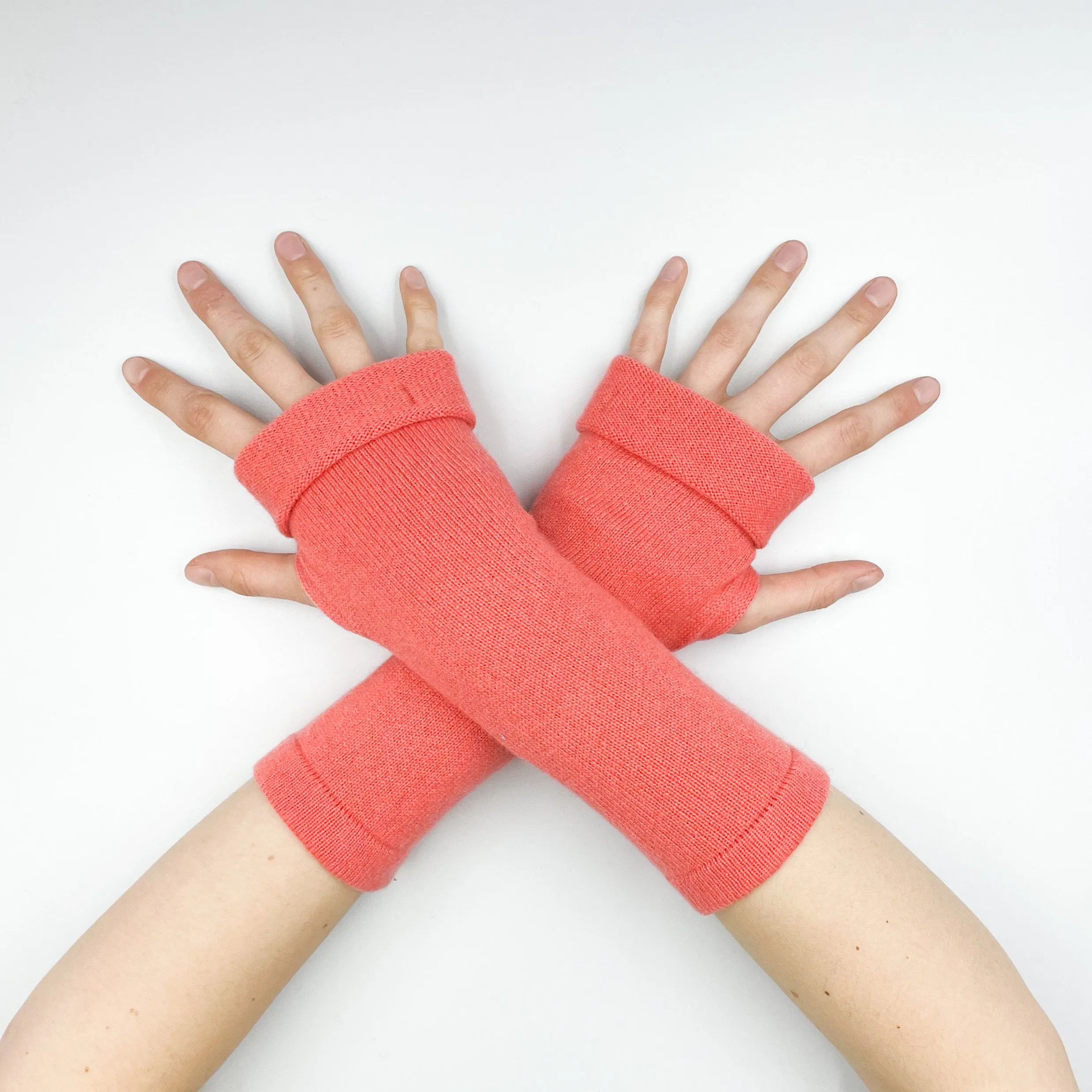 Coral Fingerless Gloves