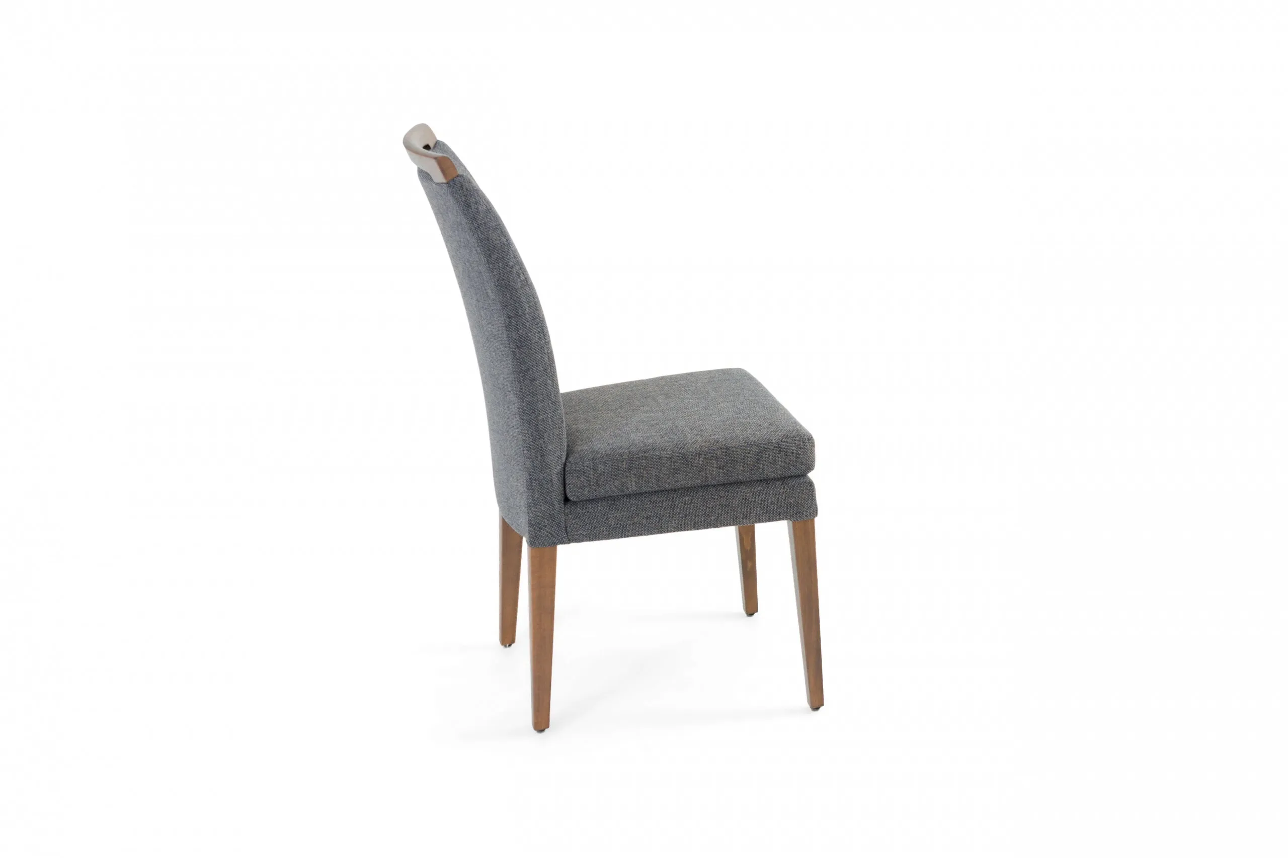 ELKE Walnut Blue Brown Fabric Chair