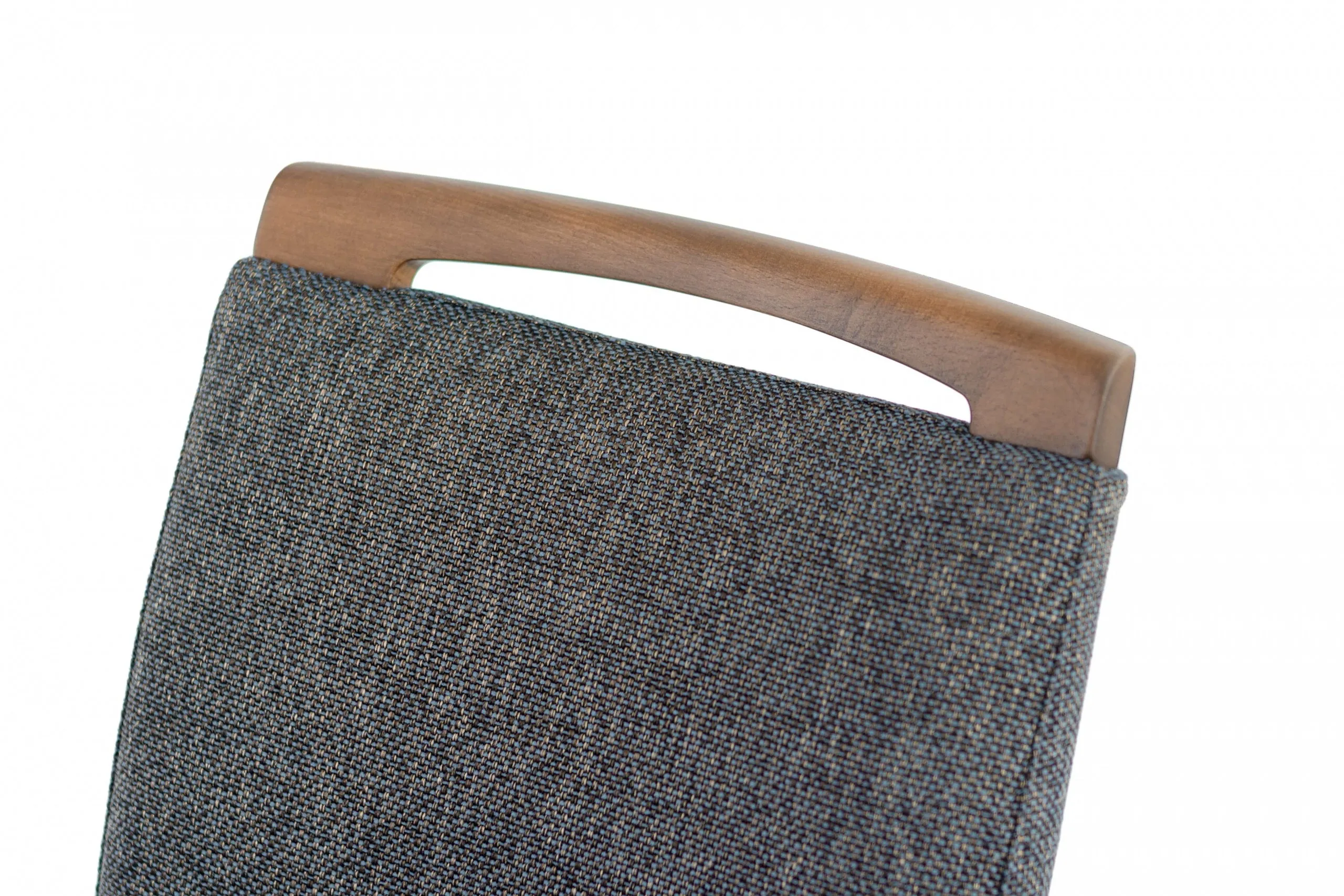 ELKE Walnut Blue Brown Fabric Chair