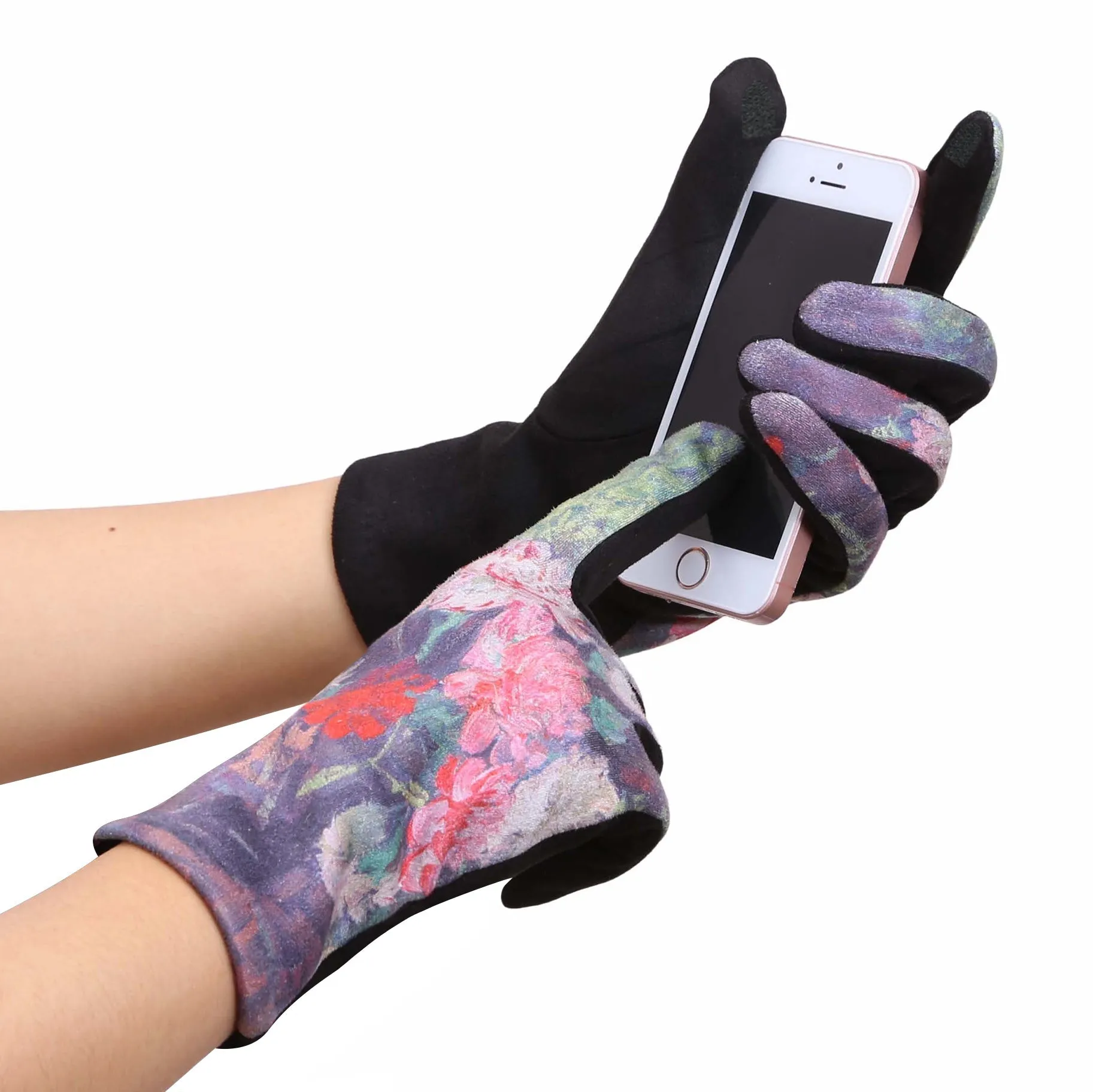 Fine Art van Gogh Carnations Texting Gloves