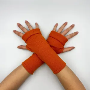 Flame Orange Fingerless Gloves