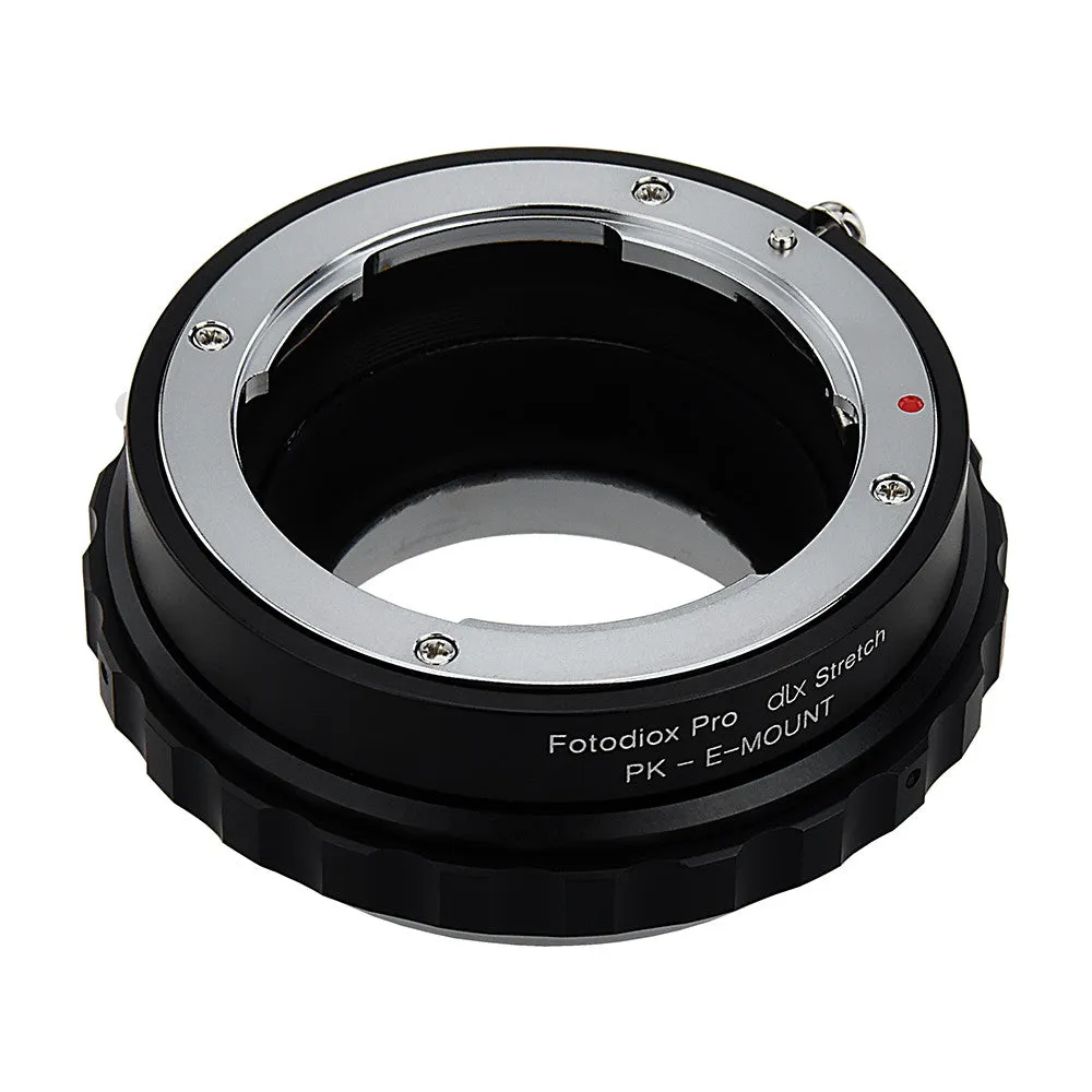 Fotodiox DLX Stretch Lens Mount Adapter - Pentax K Mount (PK) SLR Lens to Sony Alpha E-Mount Mirrorless Camera Body with Macro Focusing Helicoid and Magnetic Drop-In Filters