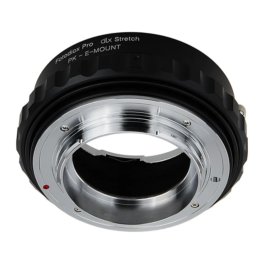 Fotodiox DLX Stretch Lens Mount Adapter - Pentax K Mount (PK) SLR Lens to Sony Alpha E-Mount Mirrorless Camera Body with Macro Focusing Helicoid and Magnetic Drop-In Filters