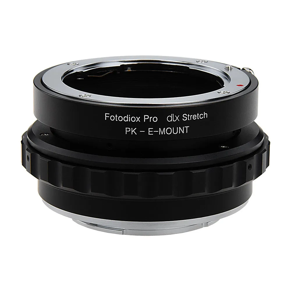 Fotodiox DLX Stretch Lens Mount Adapter - Pentax K Mount (PK) SLR Lens to Sony Alpha E-Mount Mirrorless Camera Body with Macro Focusing Helicoid and Magnetic Drop-In Filters