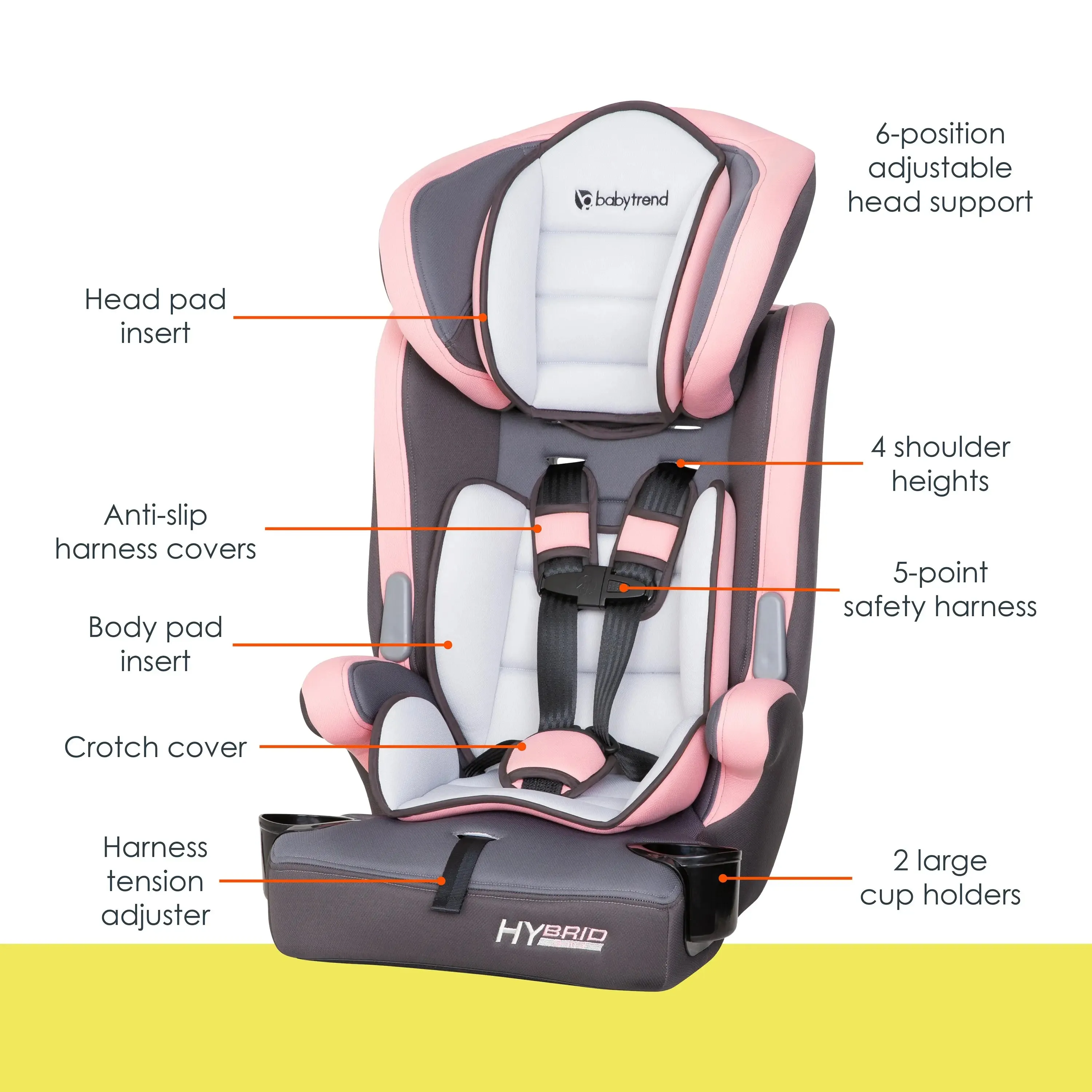 Hybrid™ 3-in-1 Combination Booster Car Seat - Desert Pink (Walmart Exclusive)