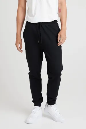 INSPORT MEN'S BOSTON SLIM FIT BLACK TRACKPANTS