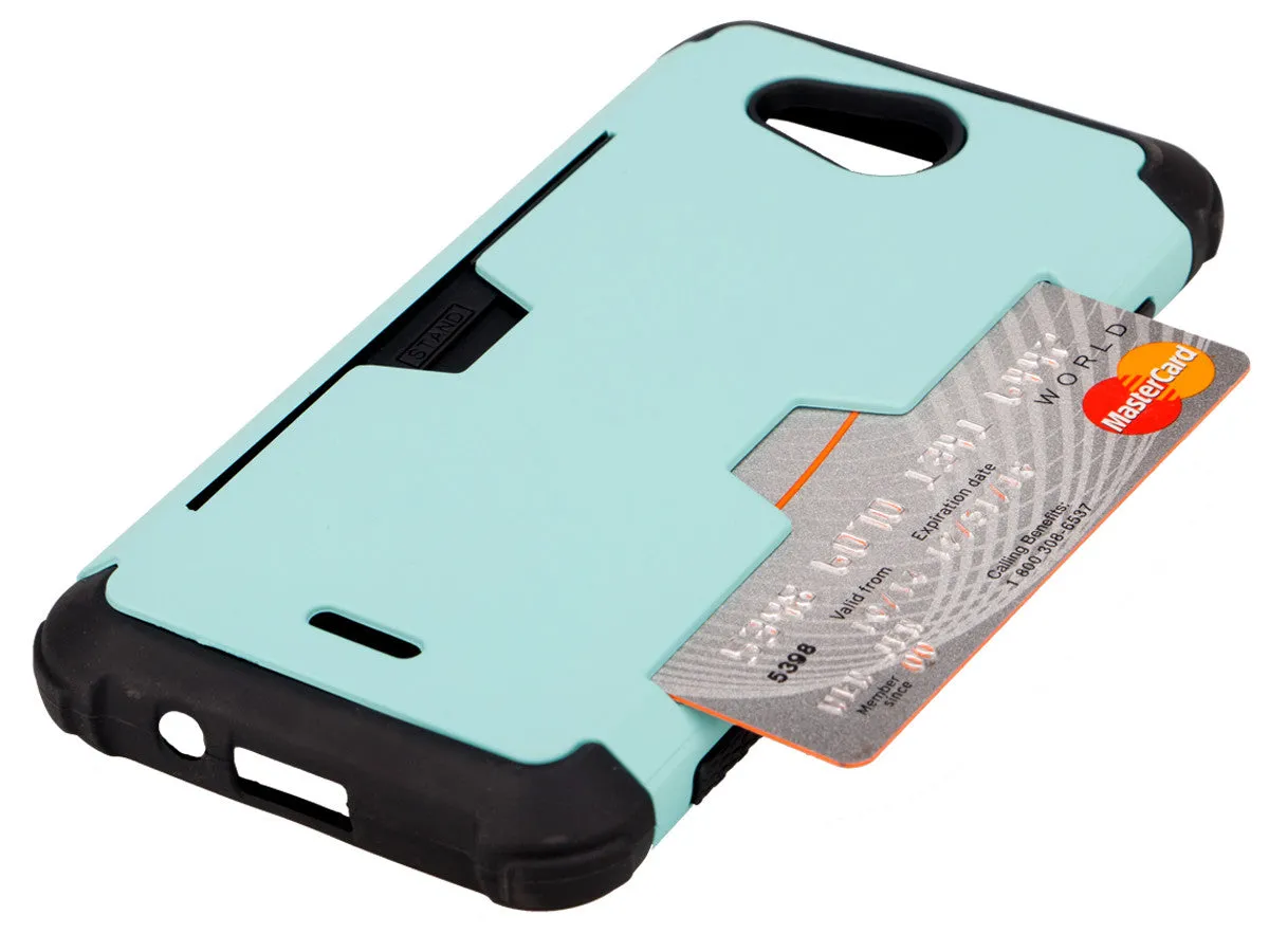 Kyocera Hydro Wave | C6740 Case, Slim Hybrid [Card Slot Insert] Dual Layer [Shock Resistant] Case Cover for Kyocera Hydro Wave - Teal