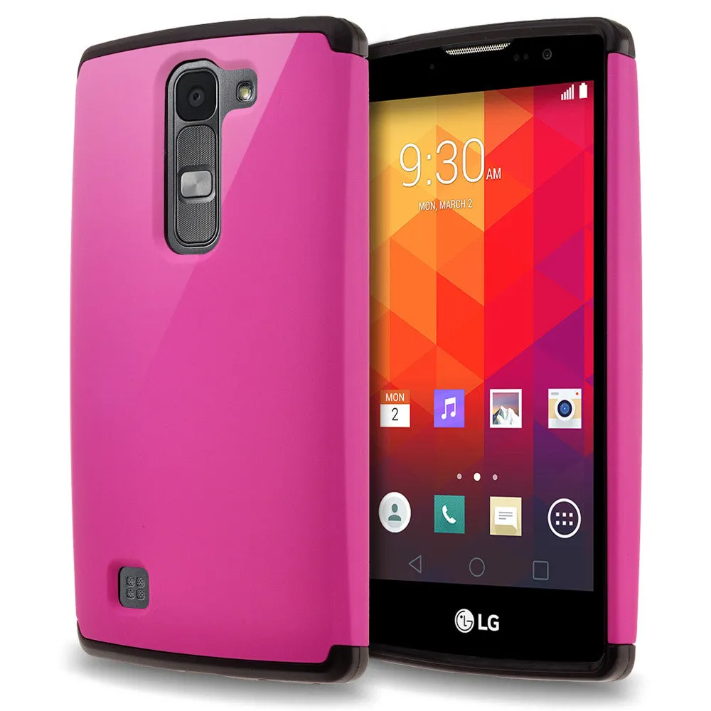 LG Volt2 Case,  LG LS751 Case , Slim Hybrid Dual Layer Armor[Impact/Shock Resistant] Case for LG Volt2 - Hot Pink/Black