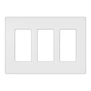 Lutron Claro 3-Gang Wallplate, Designer Style, Gloss Finish