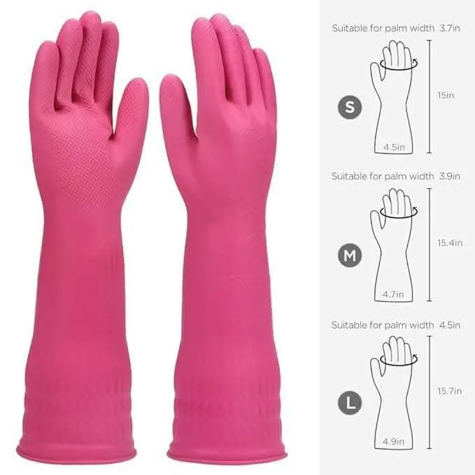 Multispace Enterprise Eopzo Rubber Cleaning Gloves Kitchen Dishwashing Glove Waterproof Reuseable (1 Pair)