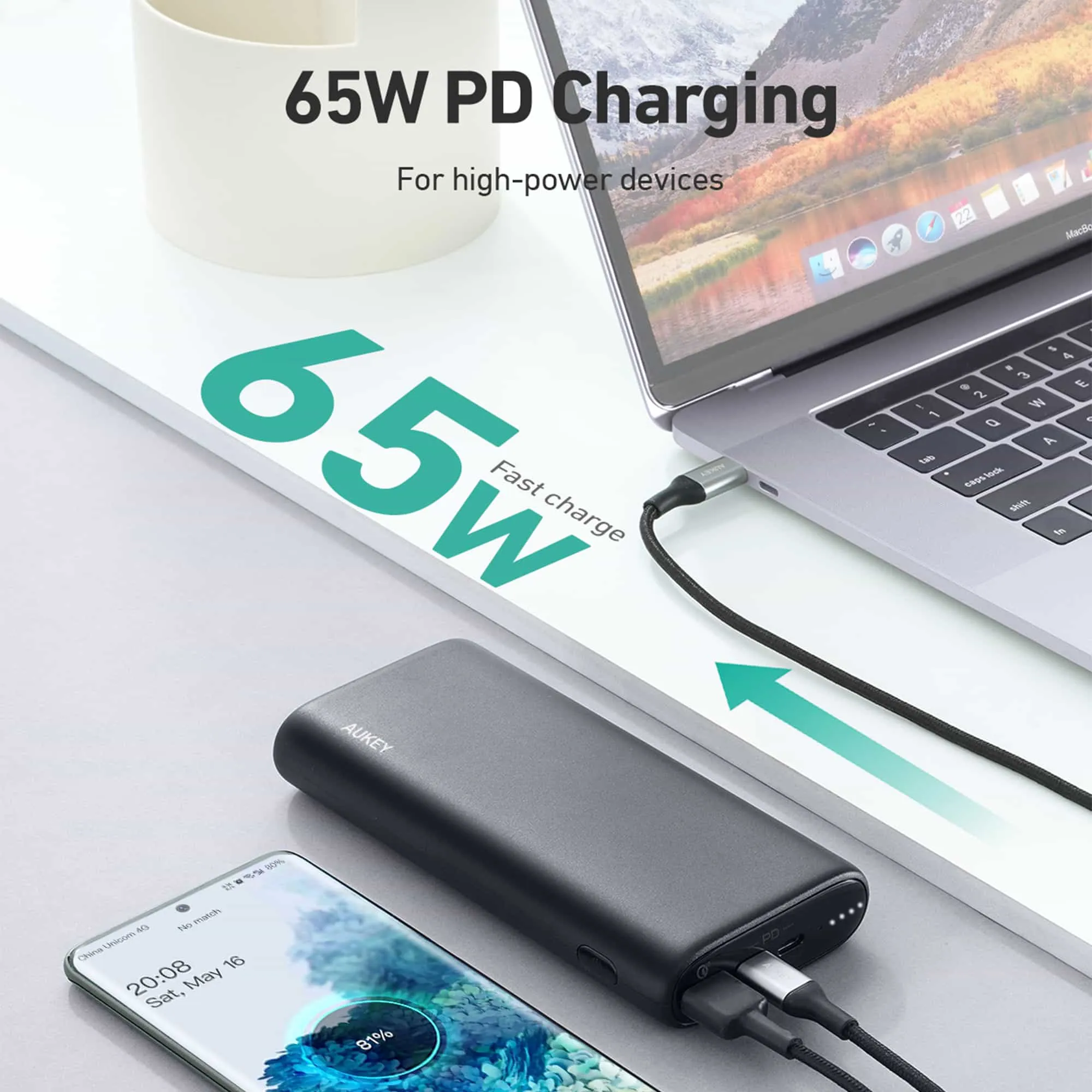 PB-Y37 20,000mAh 65W PD Powerbank Fast Charge