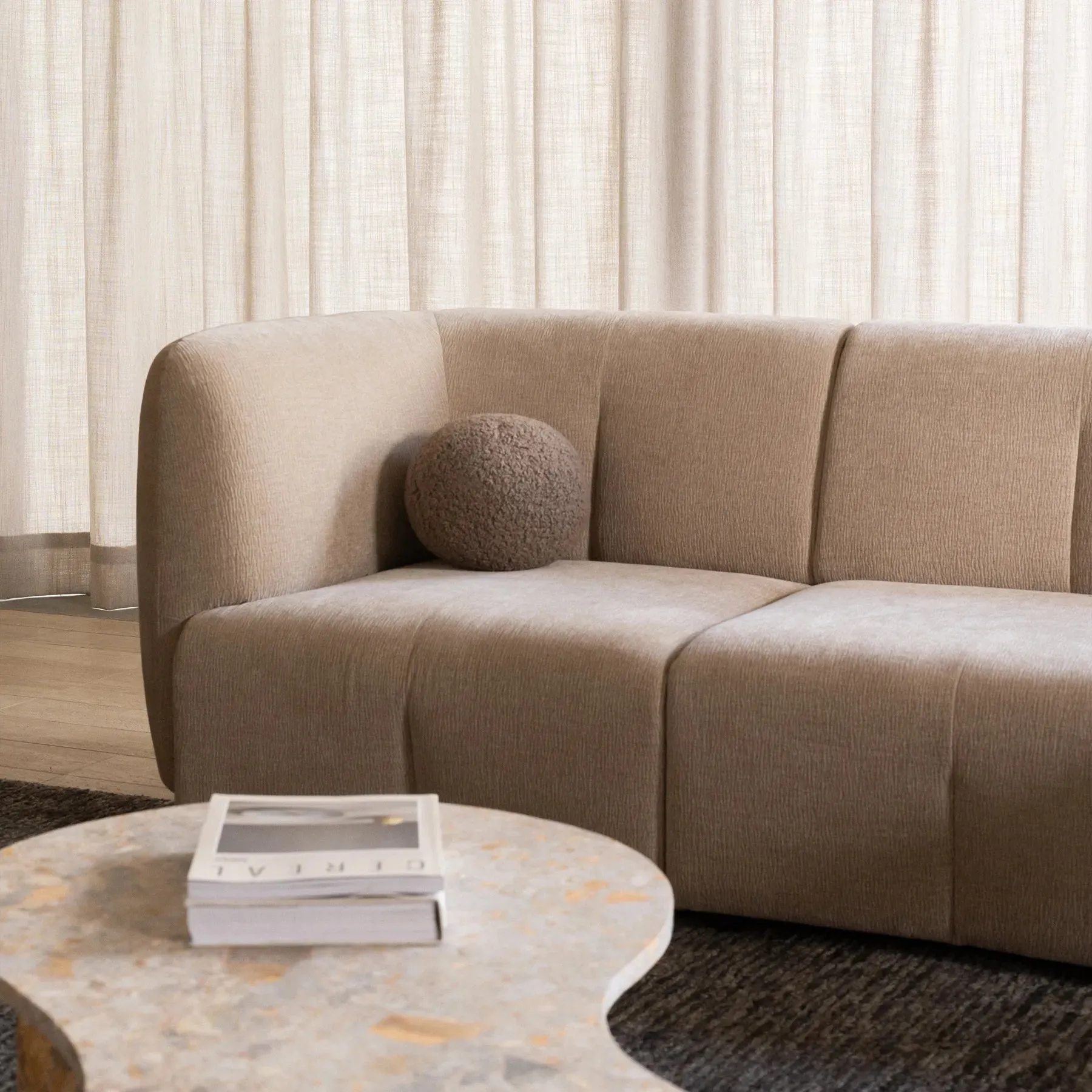 Plum 4 Seater Sofa - City Almond