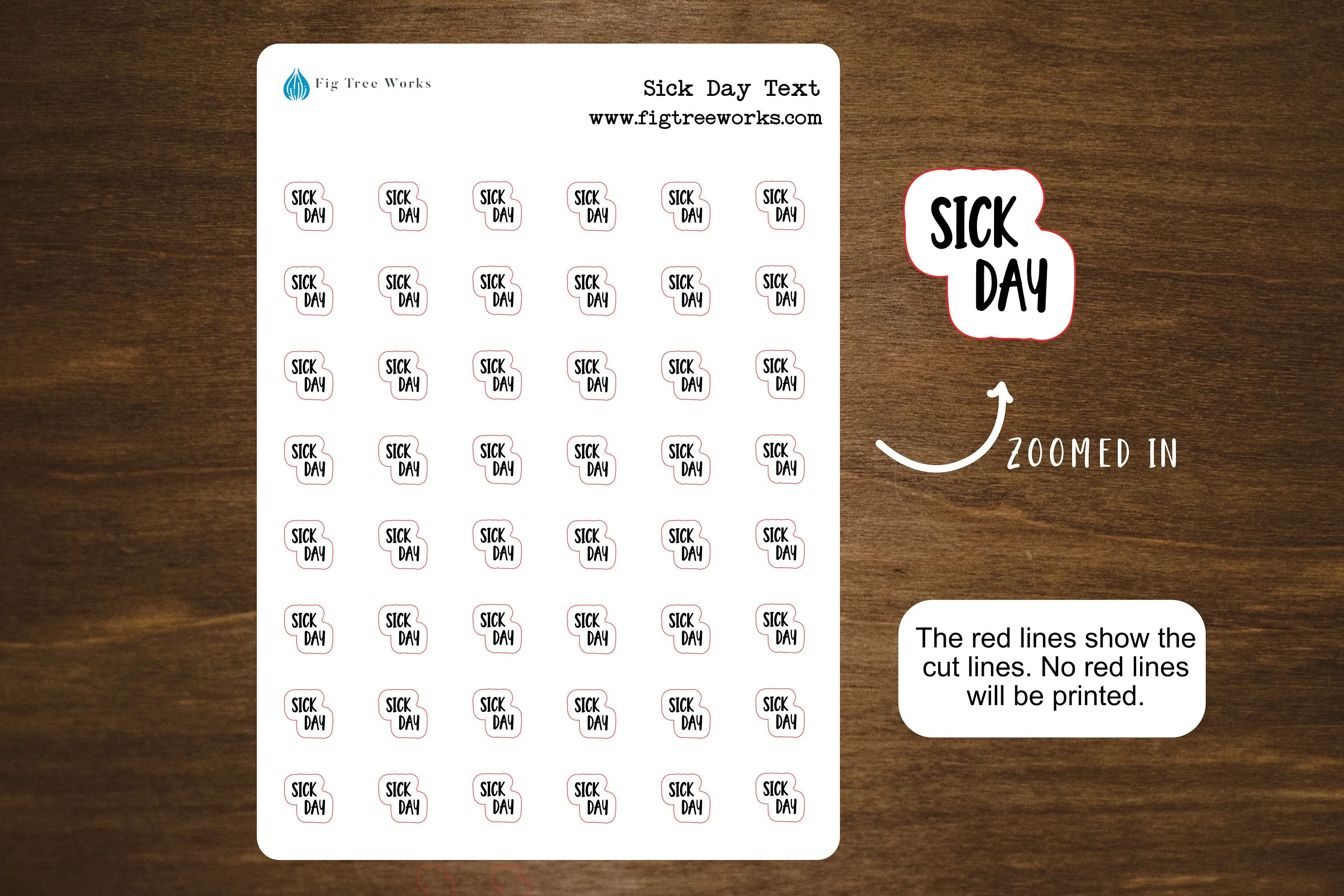 Sick Day Text Stickers, Sick Day Script Stickers for Planners, Journals, and Notebooks | Mini Scripts