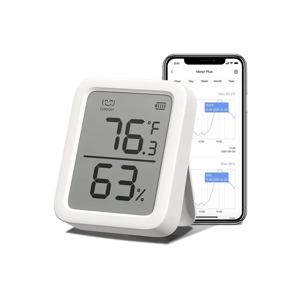 SwitchBot Thermometer & Hygrometer Plus | Bluetooth Indoor Humidity Meter and Temperature Sensor with App Control, Notification Alerts, Remote Monitor for Home