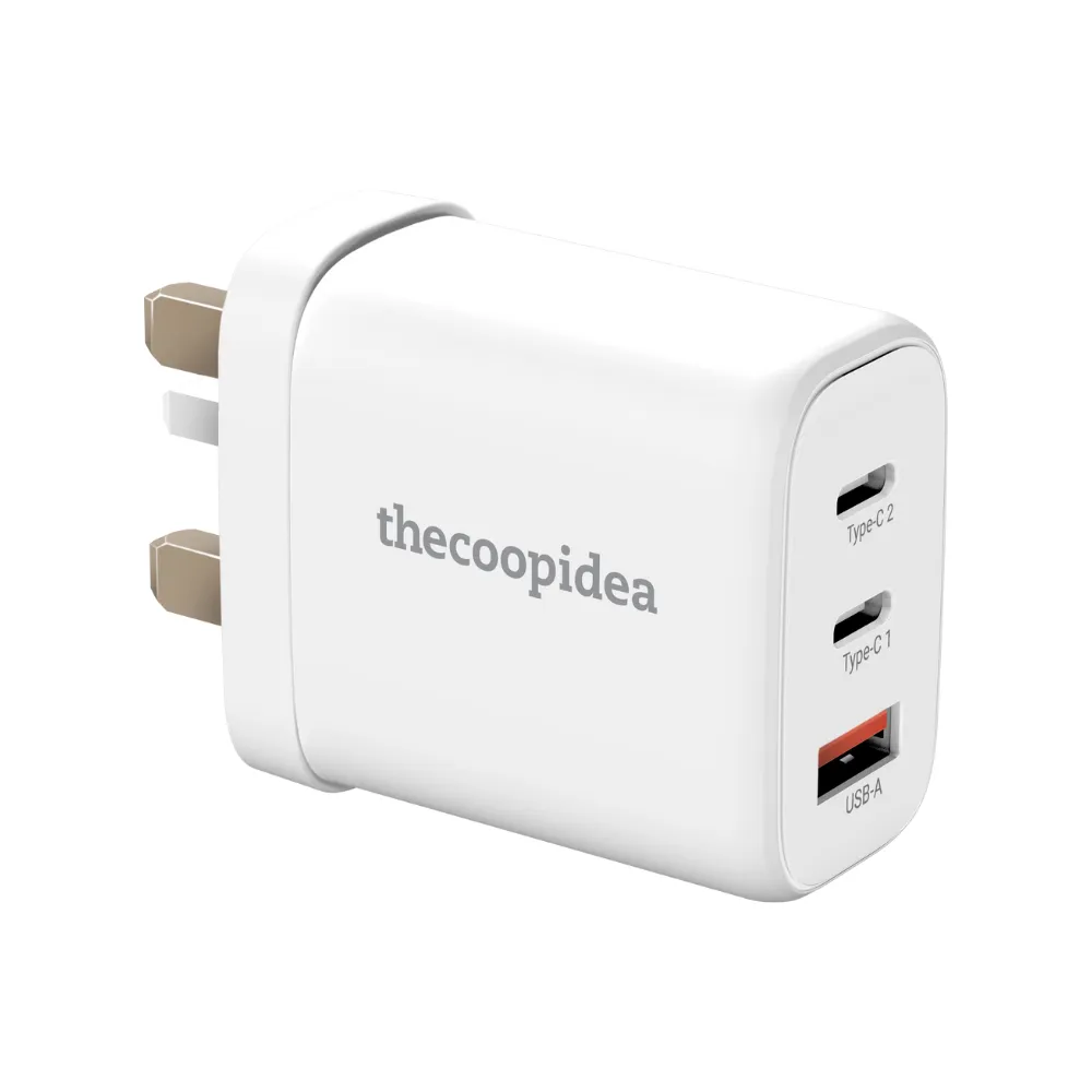 thecoopidea GaN BLOCK 65W 3 Ports PD QC Fast Charge Adapter