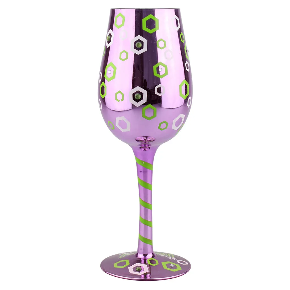 Top Shelf “Cheers to 40 Years” Decorative Metallic Birthday Wine Glass