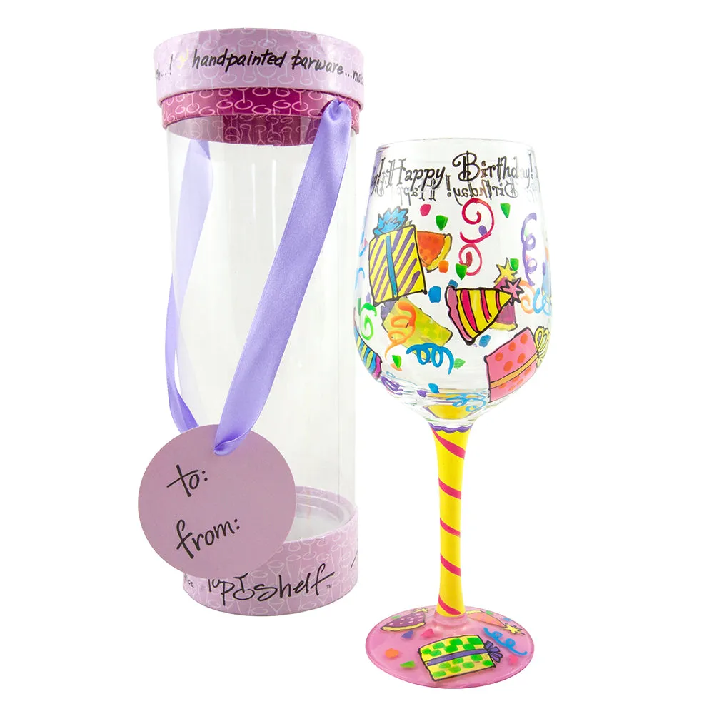 Top Shelf Happy Birthday Wine Glass (WS)