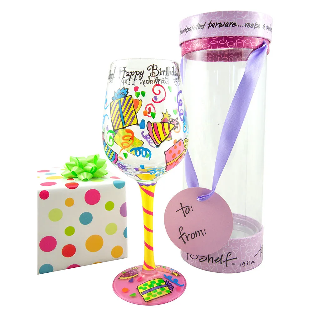 Top Shelf Happy Birthday Wine Glass (WS)