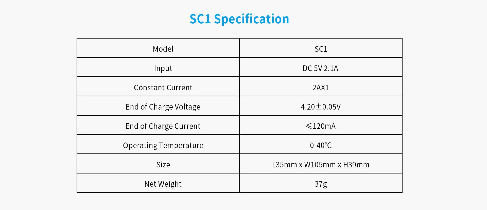 XTAR SC1 2A Fast Lithium-Ion Battery Charger